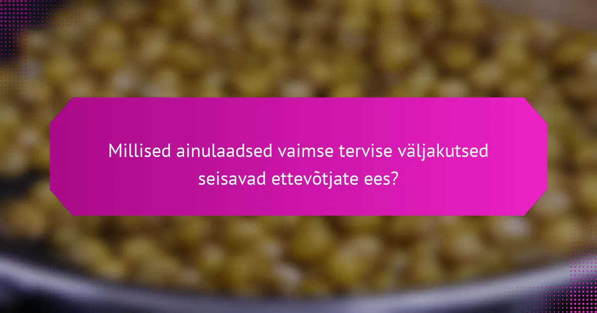 Millised ainulaadsed vaimse tervise väljakutsed seisavad ettevõtjate ees?