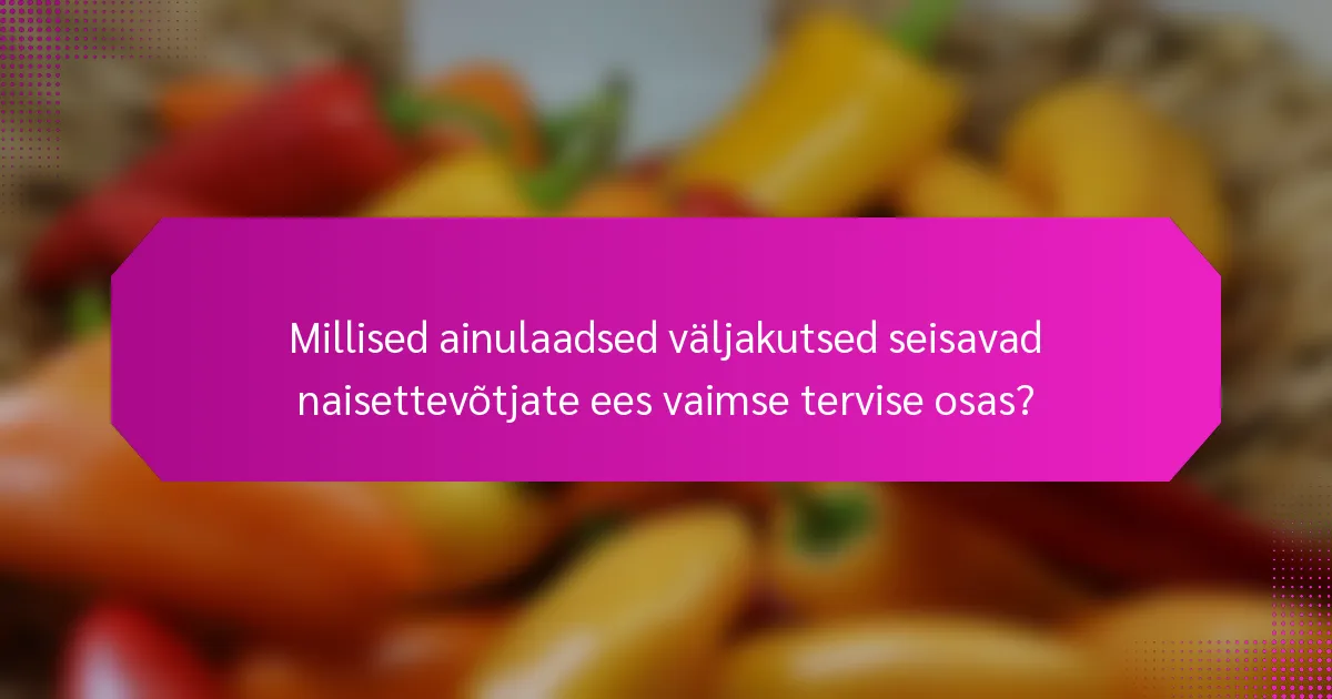 Millised ainulaadsed väljakutsed seisavad naisettevõtjate ees vaimse tervise osas?