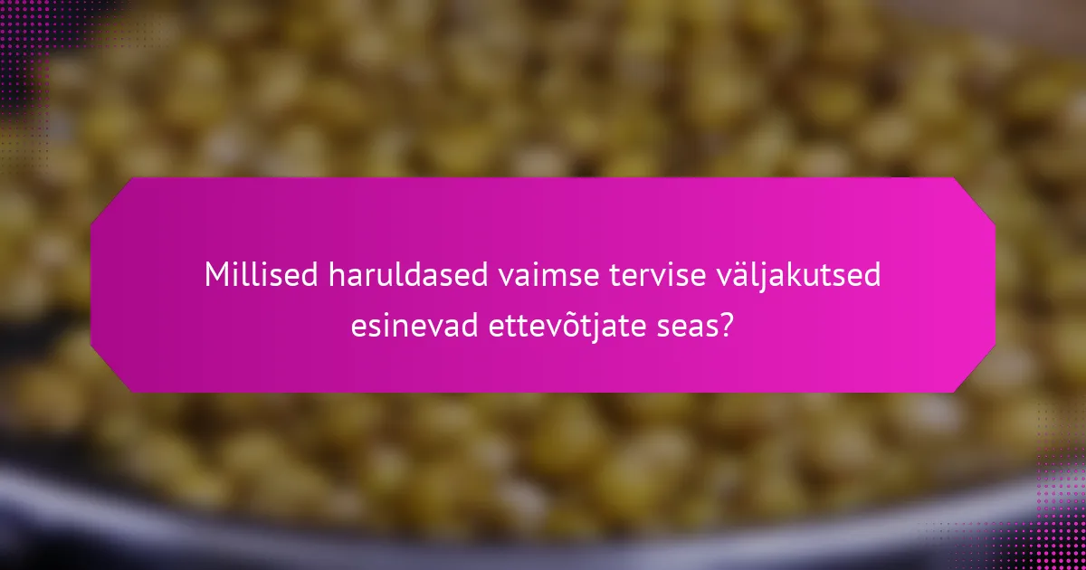 Millised haruldased vaimse tervise väljakutsed esinevad ettevõtjate seas?