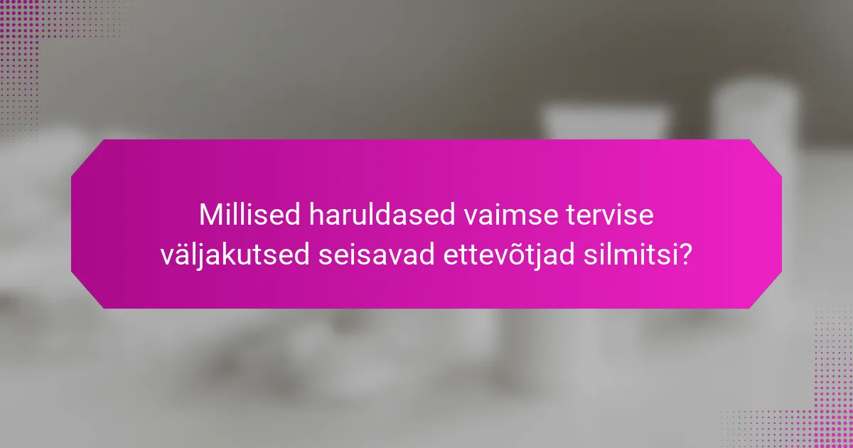 Millised haruldased vaimse tervise väljakutsed seisavad ettevõtjad silmitsi?