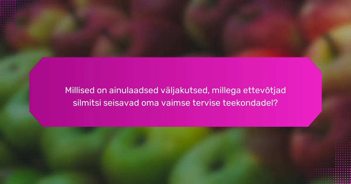 Millised on ainulaadsed väljakutsed, millega ettevõtjad silmitsi seisavad oma vaimse tervise teekondadel?