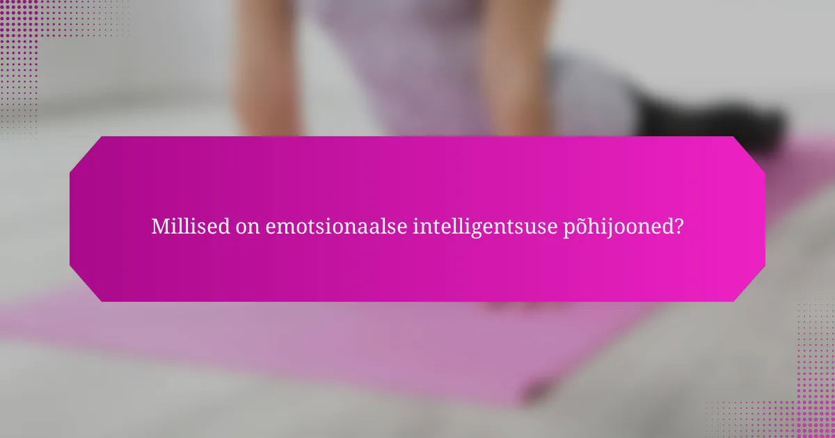 Millised on emotsionaalse intelligentsuse põhijooned?
