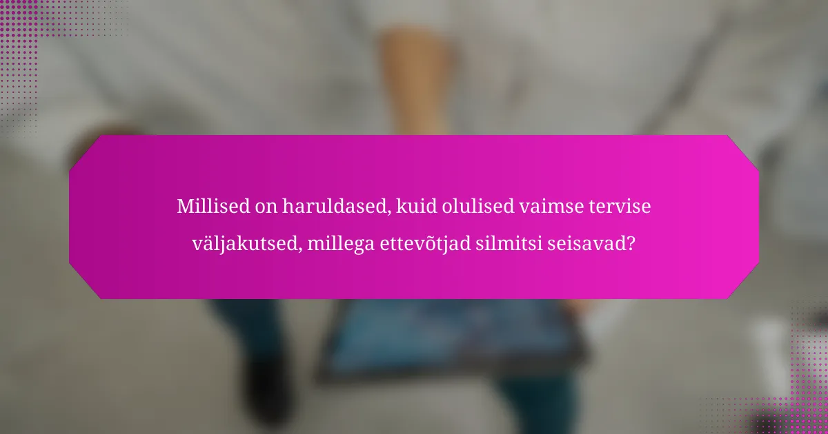 Millised on haruldased, kuid olulised vaimse tervise väljakutsed, millega ettevõtjad silmitsi seisavad?