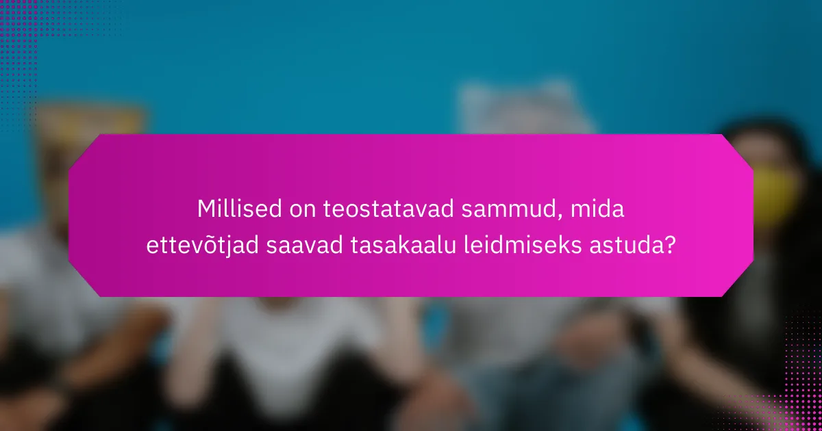 Millised on teostatavad sammud, mida ettevõtjad saavad tasakaalu leidmiseks astuda?