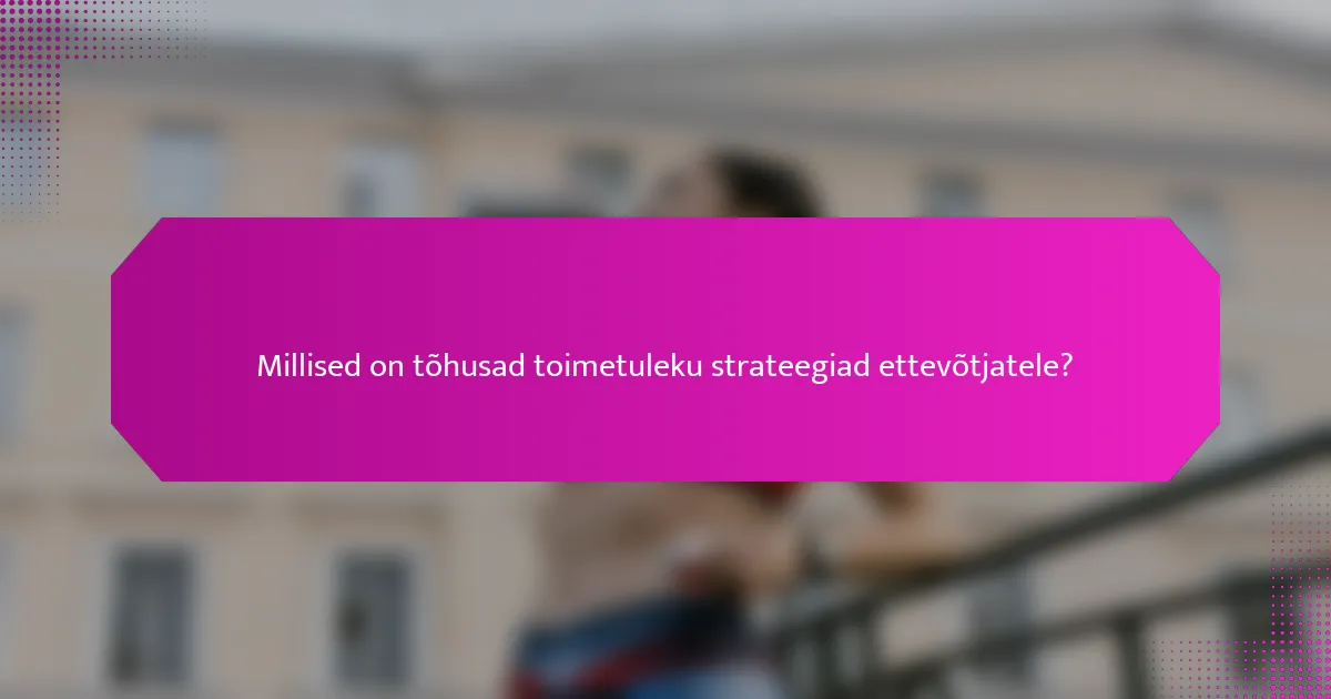 Millised on tõhusad toimetuleku strateegiad ettevõtjatele?