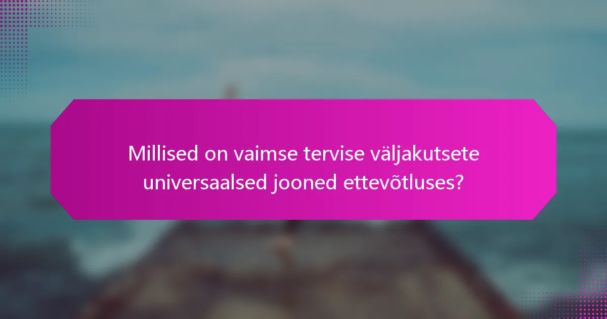 Millised on vaimse tervise väljakutsete universaalsed jooned ettevõtluses?