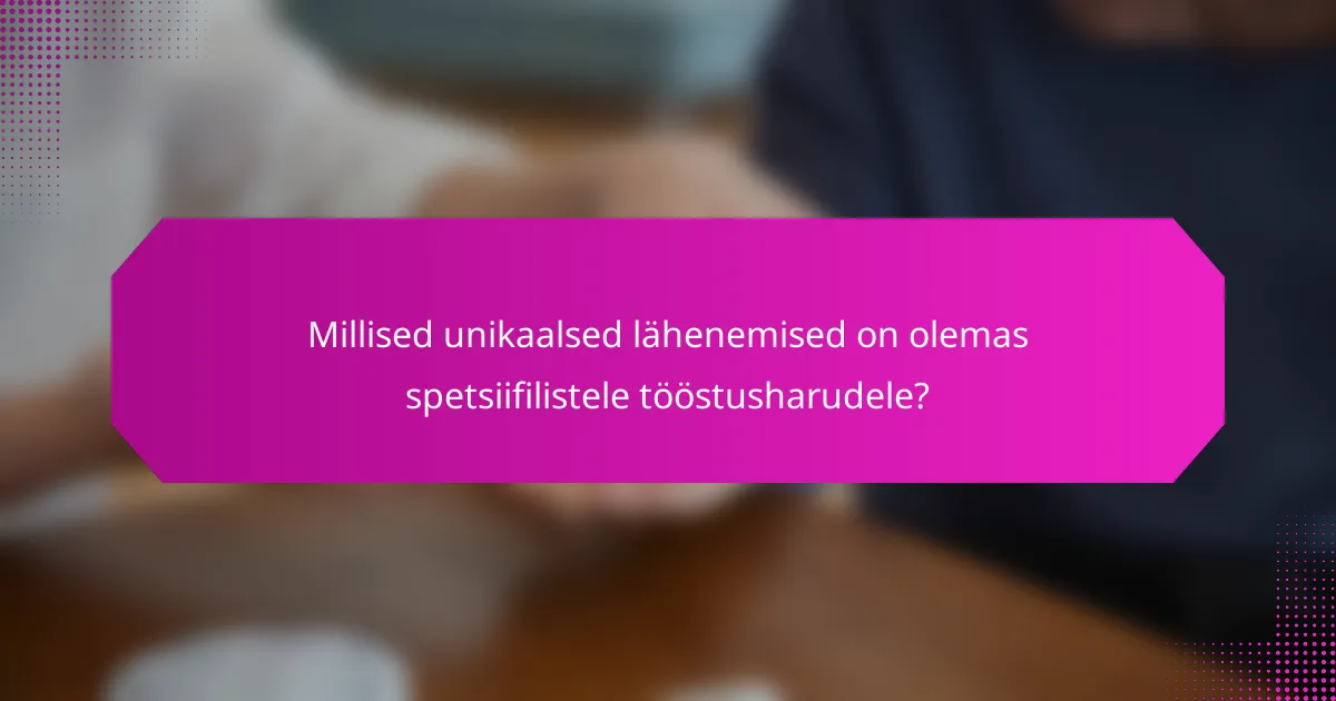 Millised unikaalsed lähenemised on olemas spetsiifilistele tööstusharudele?