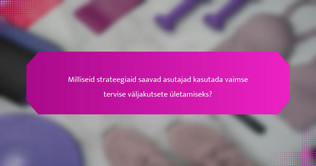 Milliseid strateegiaid saavad asutajad kasutada vaimse tervise väljakutsete ületamiseks?