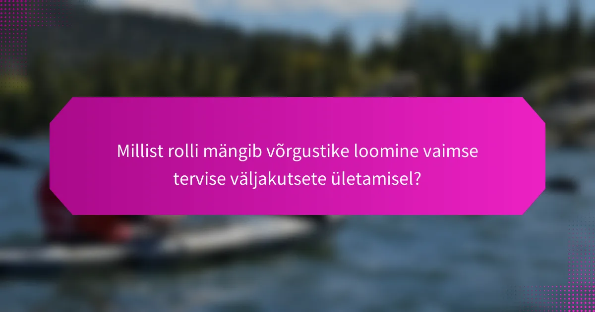 Millist rolli mängib võrgustike loomine vaimse tervise väljakutsete ületamisel?